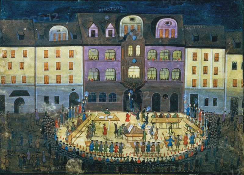 Festive evening music at the Collegium Musicum in Jena, c. 1740.