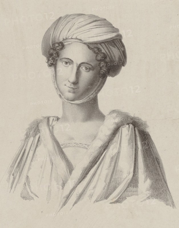 Portrait of the mezzo-soprano Isabella Colbran (1785-1845), 1824.