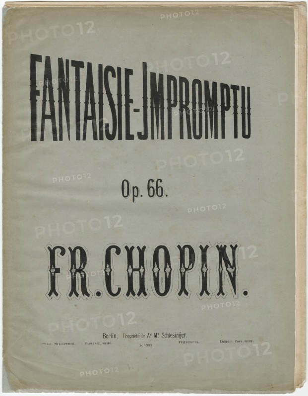Cover page of the German edition of the Fantaisie-Impromptu, Op. 66, ca 1856.