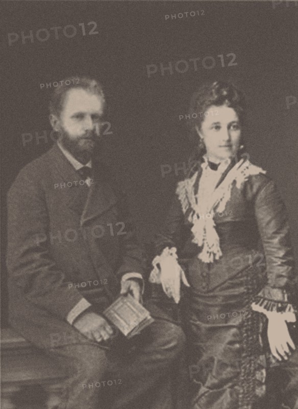 The composer Pyotr Ilyich Tchaikovsky (1840-1893) with his wife Antonina Miliukova, 1877.