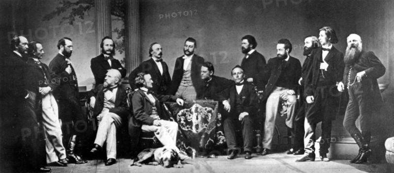 Richard Wagner in the circle of friends and admirers before the premiere of Tristan in Munich, 186