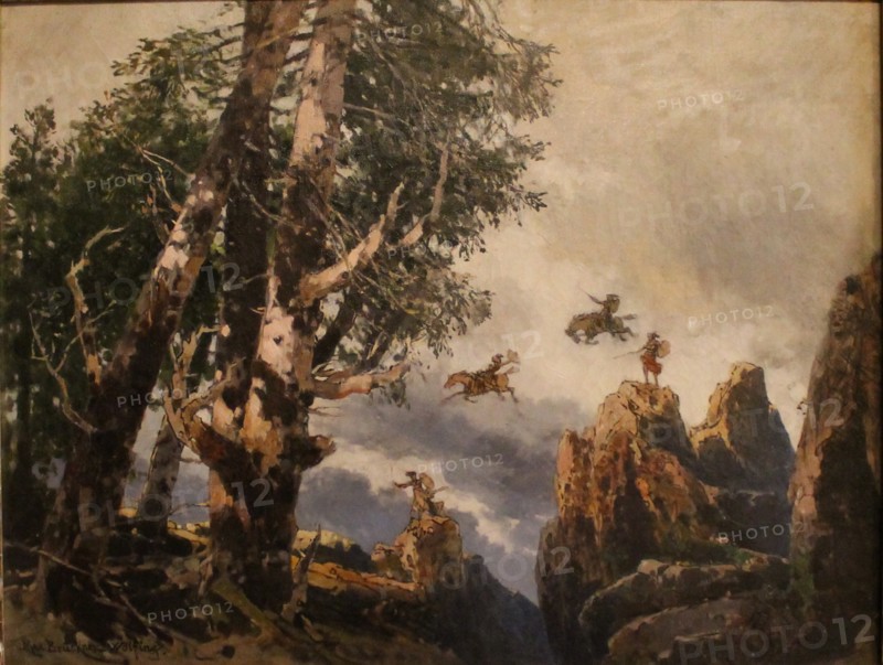 The Valkyrie's rock. Set design for Act III of opera Die Walküre by Richard Wagner. Bayreuth, 1896,