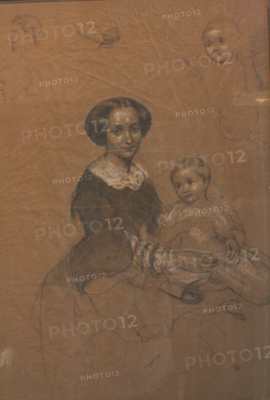 Mathilde Wesendonck (1828-1902) with her son Guido, 1856.