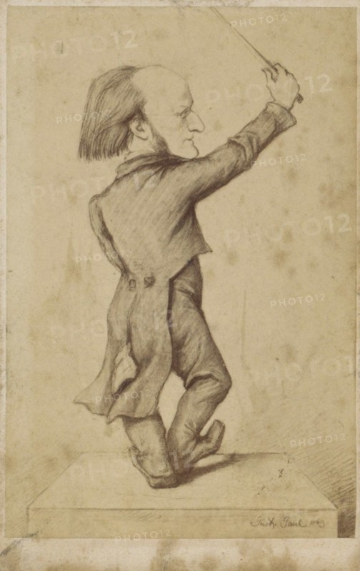 Richard Wagner as Conductor. Caricature, 1863.