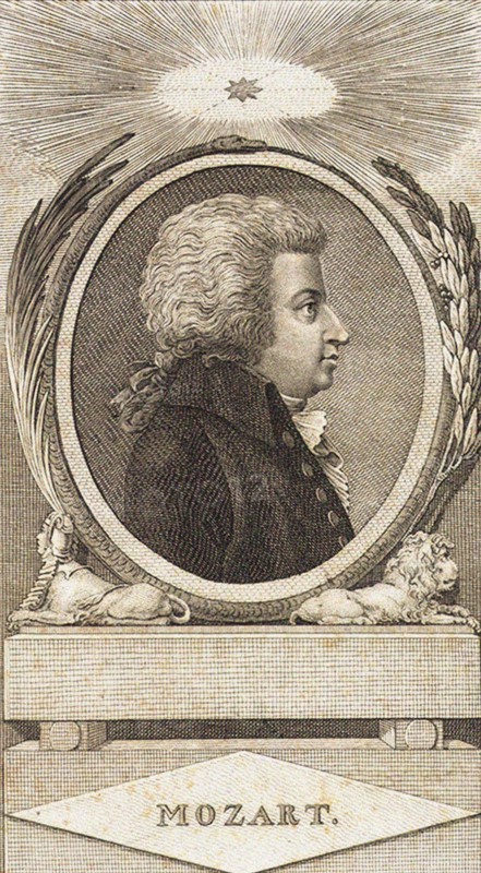 Portrait of the composer Wolfgang Amadeus Mozart (1756-1791), c. 1790.