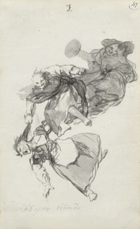 Bajan riñendo. Album Witches and Old Women, ca 1820.