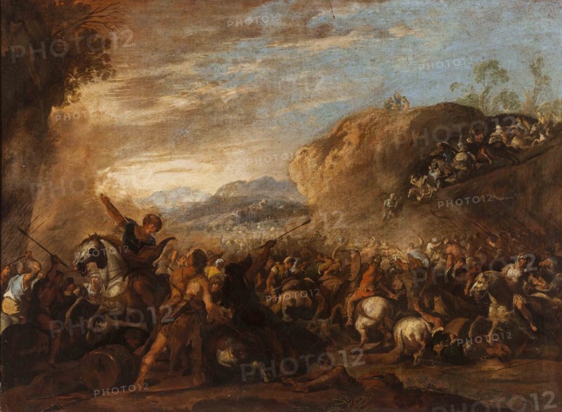 Battle between the Israelites and the Amalekites.