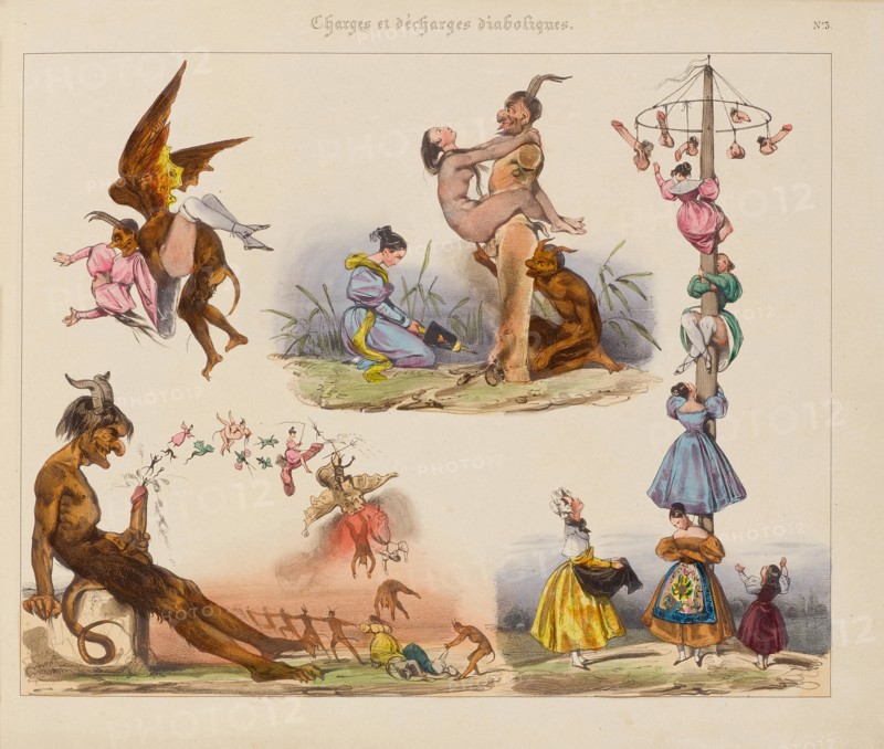 Illustration from the Series Charges et Décharges diaboliques, 1830.