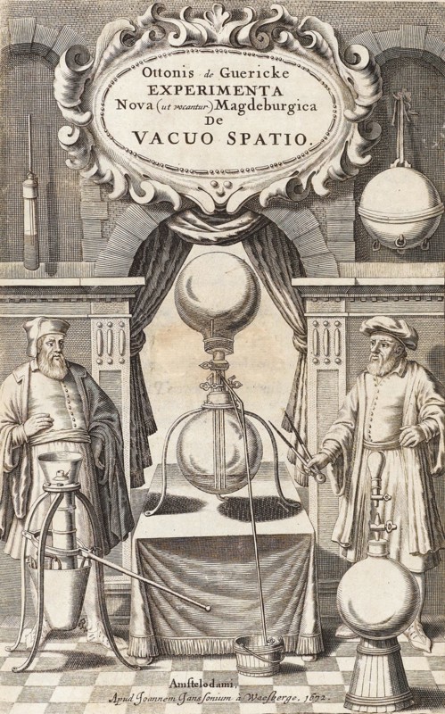 Illustration to the first edition of Experimenta Nova von Otto von Guericke, 1672.
