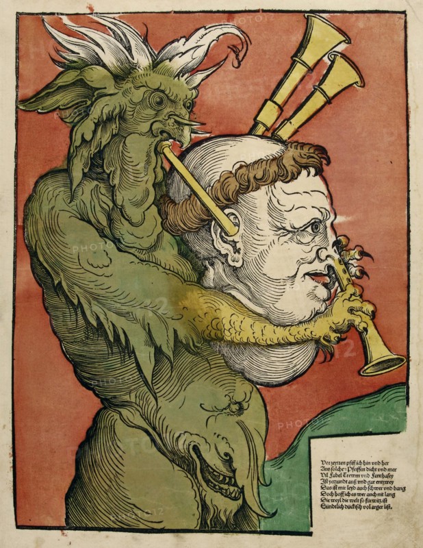 Luther as the Devil's Bagpipes, c.1535.