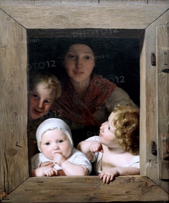 Young Peasant Woman with Three Children at the Window, 1840.