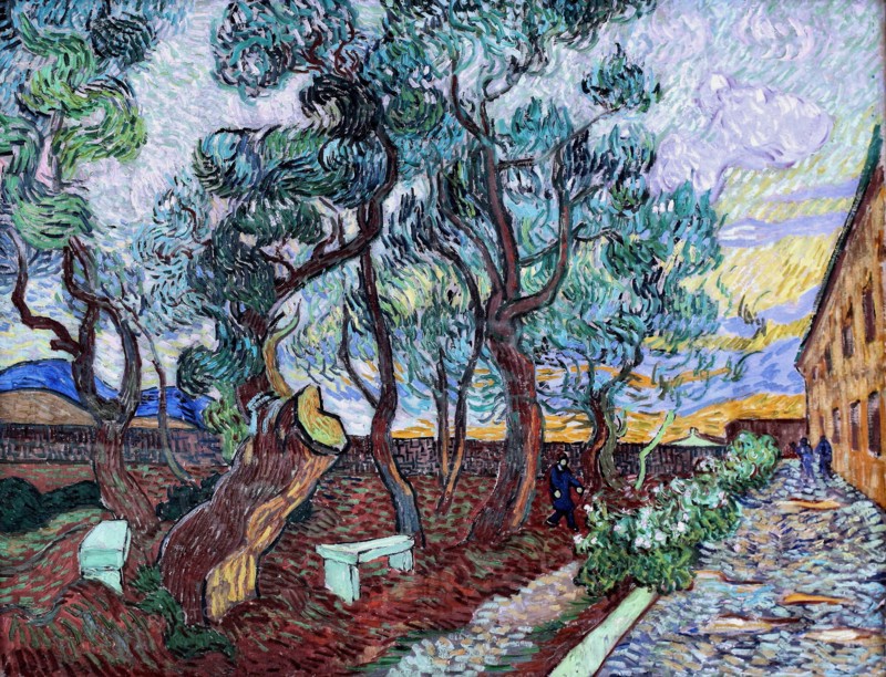 The garden of the hospital at Saint-Rémy, 1889.