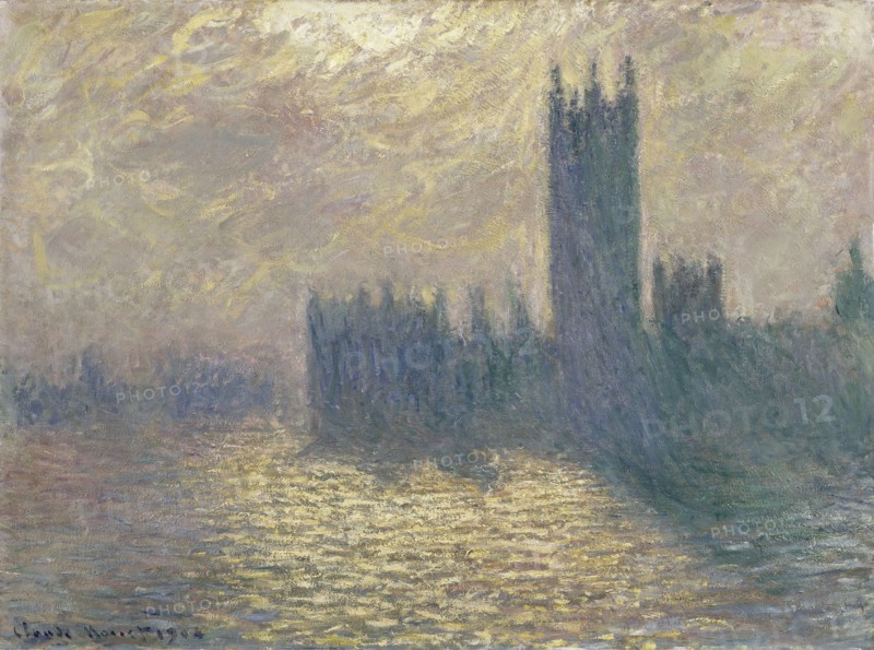 Monet, Le Parlement de Londres. Ciel d'orage