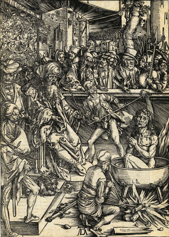 The martyrdom of Saint John. From Apocalypsis cum Figuris, 1498.