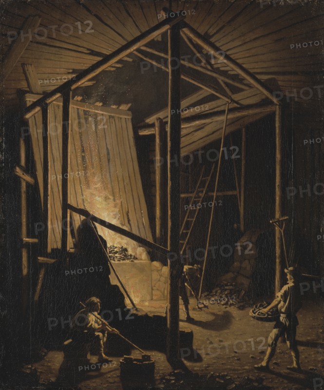 Copper Foundry at the Falun Mine, ca 1784.