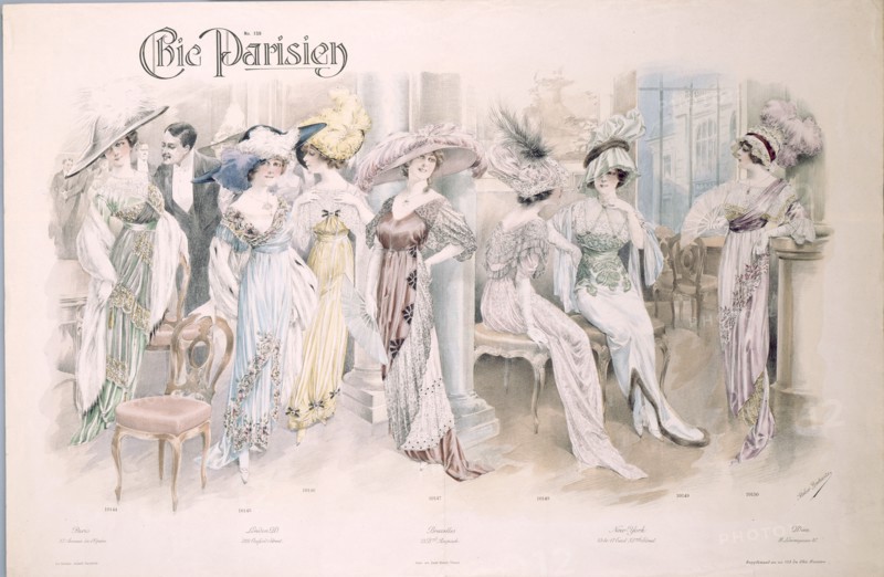 Chic Parisien. Fashion plate, 1910s.