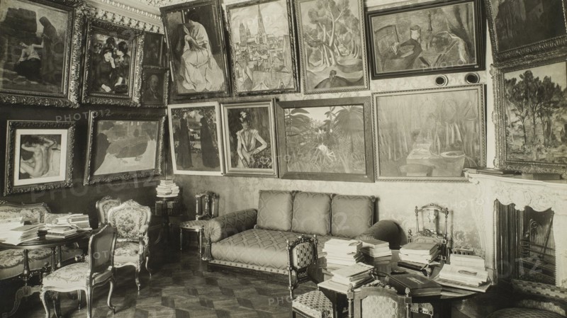 The music room in the Shchukin's house with works by Degas, Maurice Denis and Henri Rousseau, 1913-1