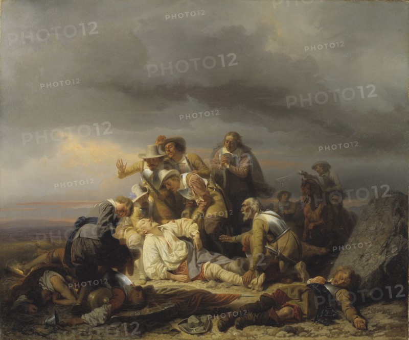 Finding the Body of King Gustav II Adolf of Sweden after the Battle of Lütze, 1855.