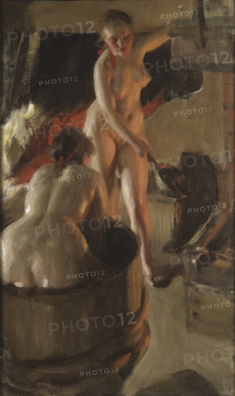 Girls from Dalarna Having a Bath, 1906.