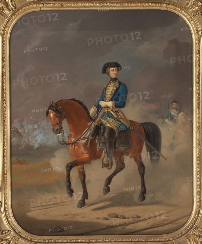 Portrait of the King Charles XII of Sweden (1682-1718) on horseback, 1863.