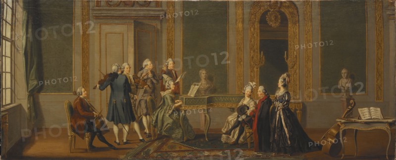 Gustavian Style Interior with a Musical Party, 1779.