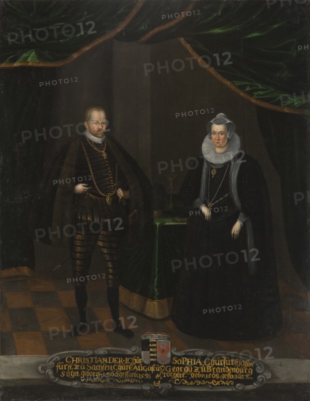 Portrait of Christian I (1568-1622), Elector of Saxony and Sophie of Brandenburg (1568-1622), Electr