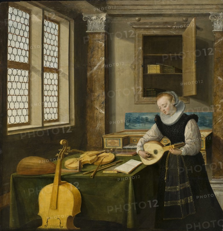 Lady Playing the Lute.