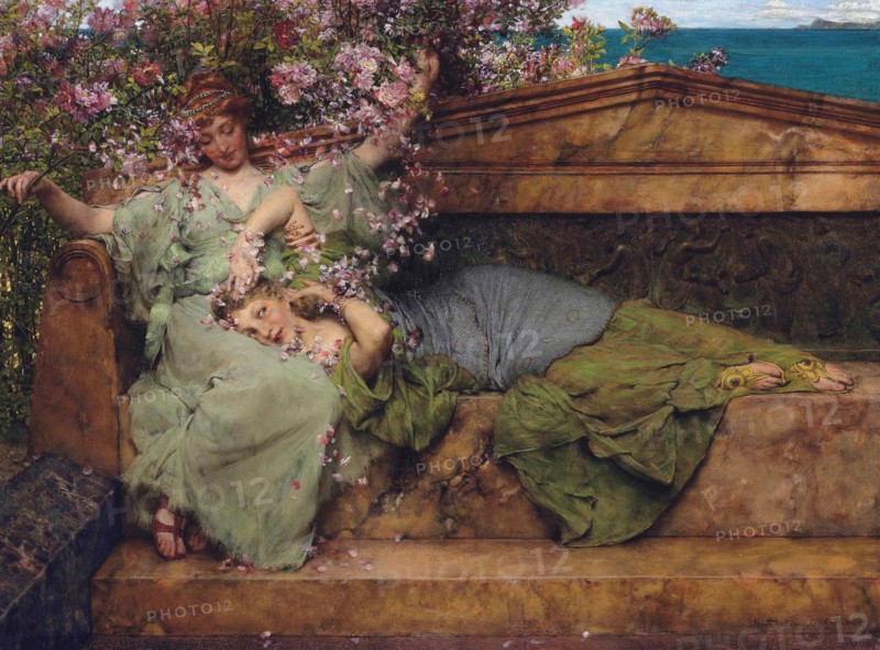 In a rose garden, 1890.