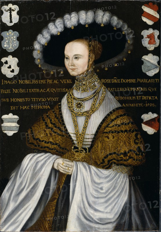 Portrait of Margareta Eriksdotter Vasa (1497-1536), sister of king Gustav I of Sweden, 1528.