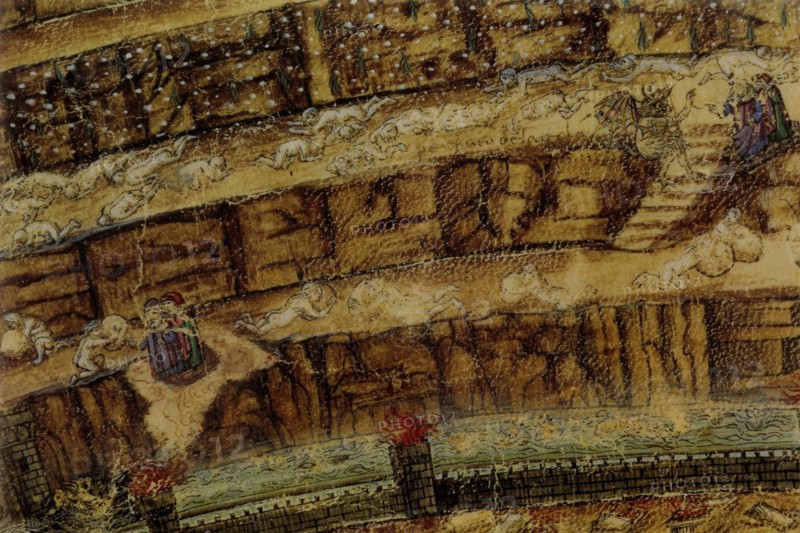Inferno. (Abyss of Hell). Illustration to the Divine Comedy by Dante Alighieri (Detail), 1480-1490.