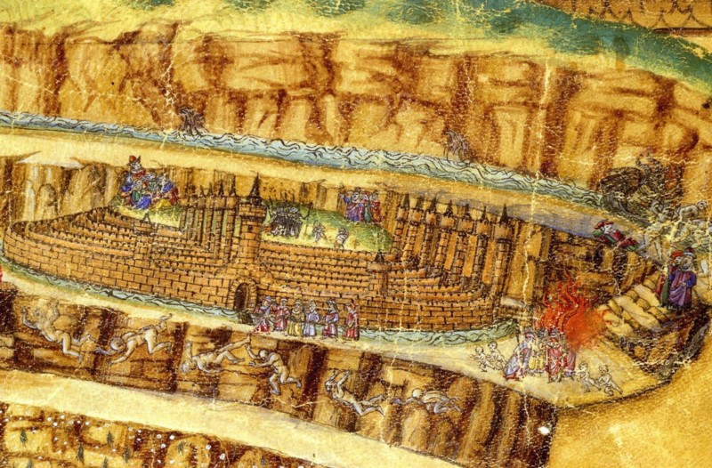 Inferno. (Abyss of Hell). Illustration to the Divine Comedy by Dante Alighieri (Detail), 1480-1490.