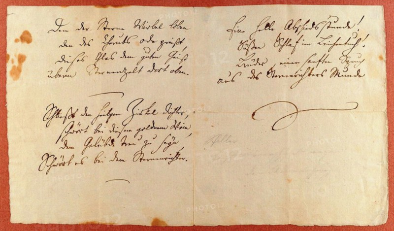 From the Ode to Joy (An die Freude). Autograph manuscript, 1785.