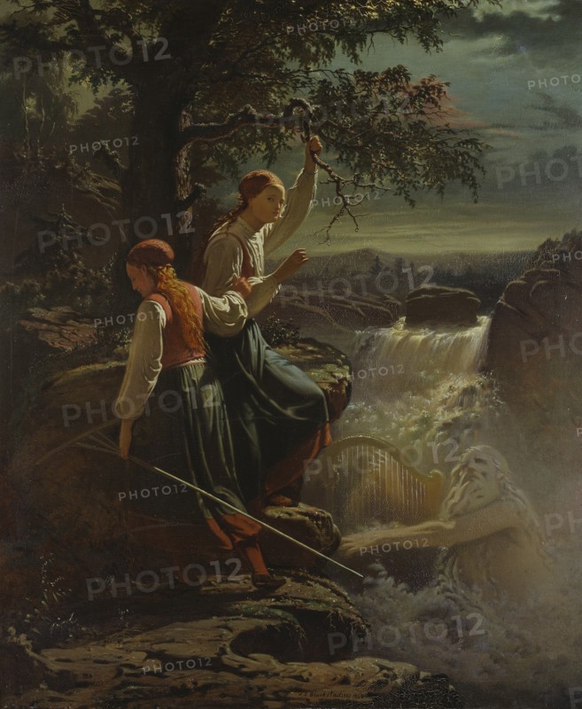 Two Peasant Girls listening to the Playing of the Water Sprite, 1860.