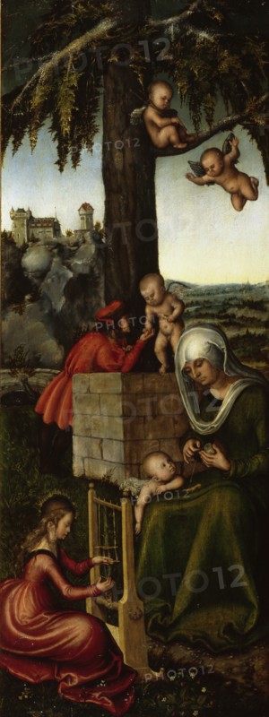The Education of the Virgin Mary. Altarpiece of the Virgin (right wing), 1510-1515.
