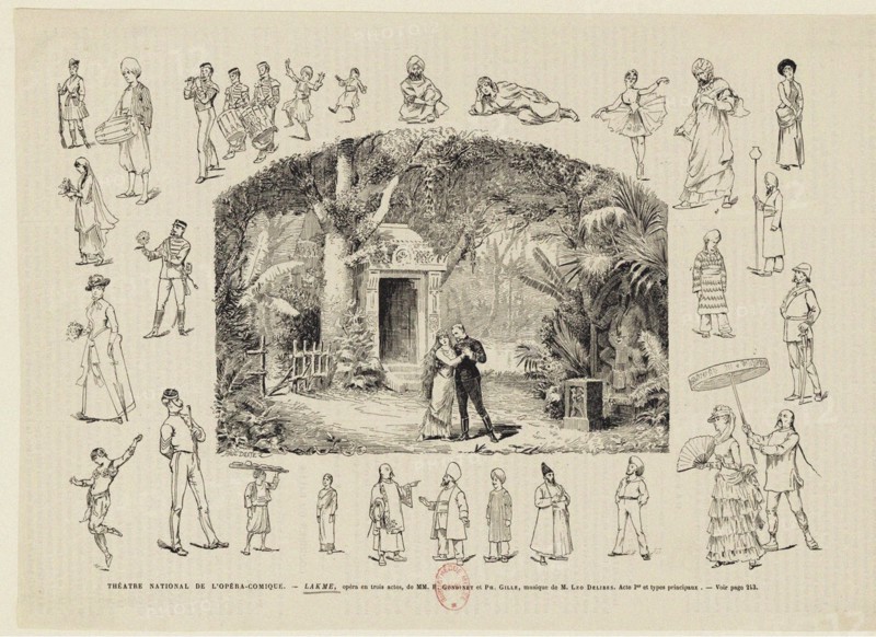 Opera Lakmé by Léo Delibes in the Théâtre national de l'opéra-comique, 1883.