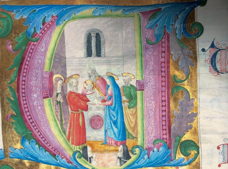 Initial A. The Presentation of Jesus at the Temple, c. 1550.