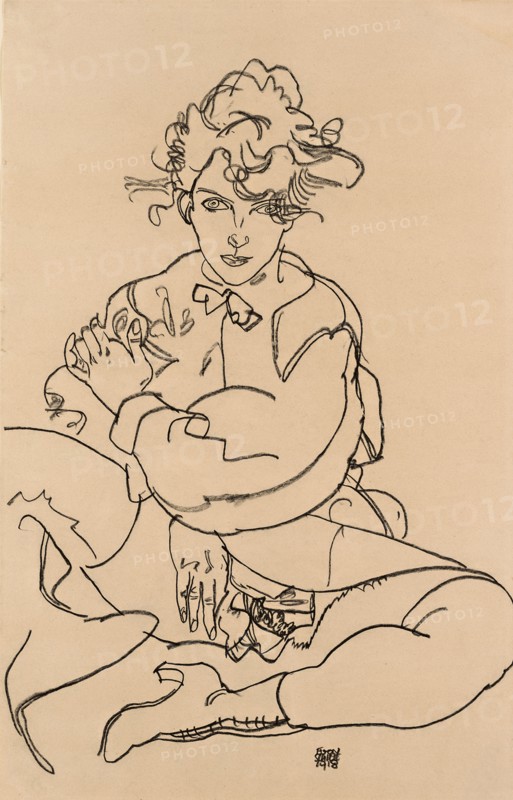 Girl sitting with spread legs, 1918.