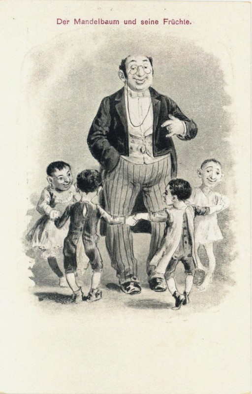 The Mandelbaum and his fruits Anti-Semitic Postcard, after 1900.