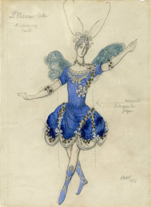 Costume design for the ballet Sleeping Beauty by P. Tchaikovsky, 1921.