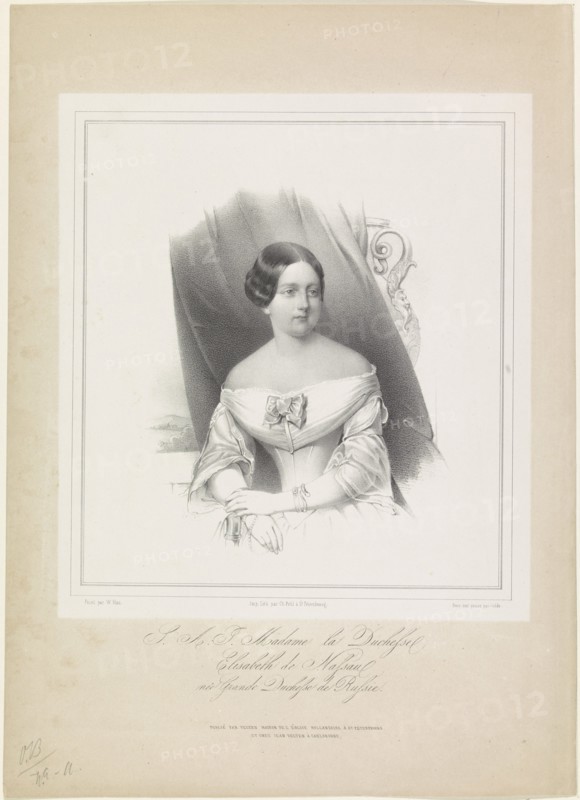 Grand Duchess Elizabeth Mikhailovna of Russia (1826-1845), Duchess of Nassau, ca 1844-1850.