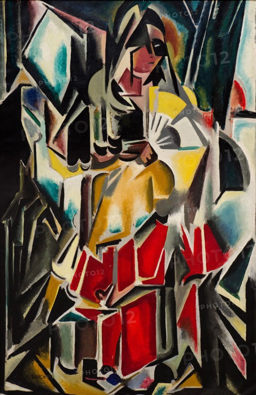 Lady with a fan, 1913-1915.