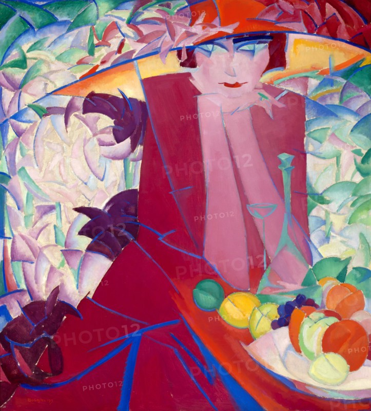 Lady with Large hat in Summer House, 1913.