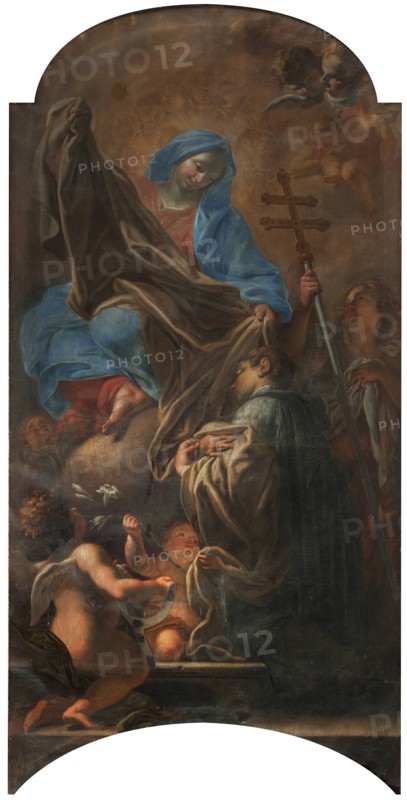 The Blessed Virgin Mary gives the white habit to Saint Norbert, 1707.
