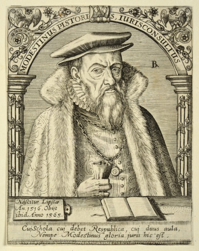 Portrait of Modestinus Pistoris (1516-1565), ca 1590.