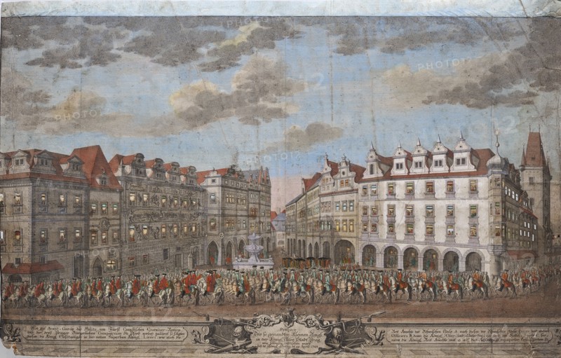 The Coronation procession of Maria Theresa in the Old Town of Prague, 1743.