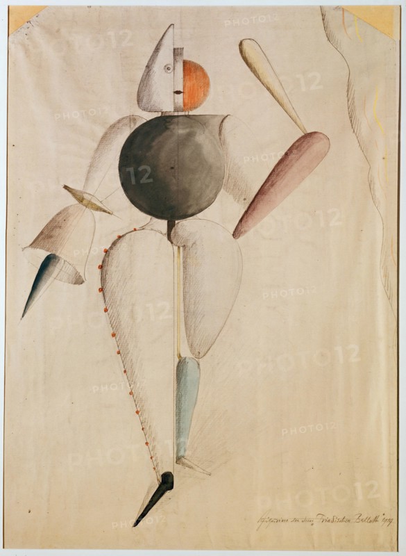 Costume design for the Triadic Ballet , 1919.