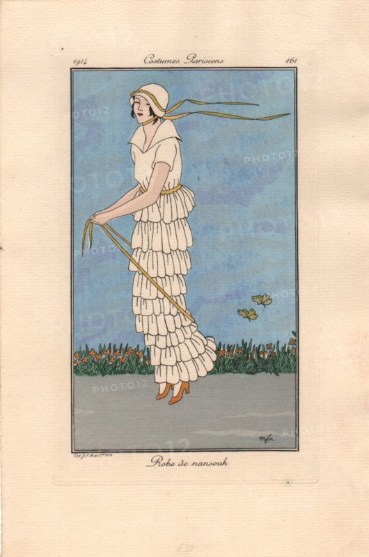 Costumes Parisiens 161: Robe de nansouk, 1914.