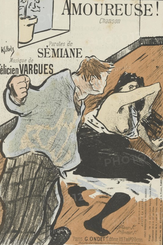 Cover of the score of Amoureuse! by Félicien Vargues, 1893.