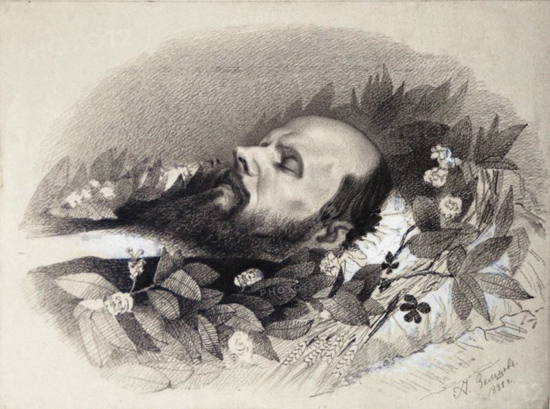 Fyodor Dostoyevsky on the deathbed, 1881.