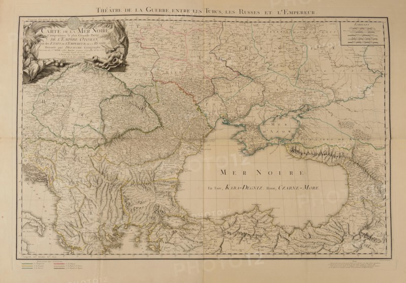 Map of the Black Sea, depicting the theater of the Russo-Turkish War, begun in 1787, 1788.